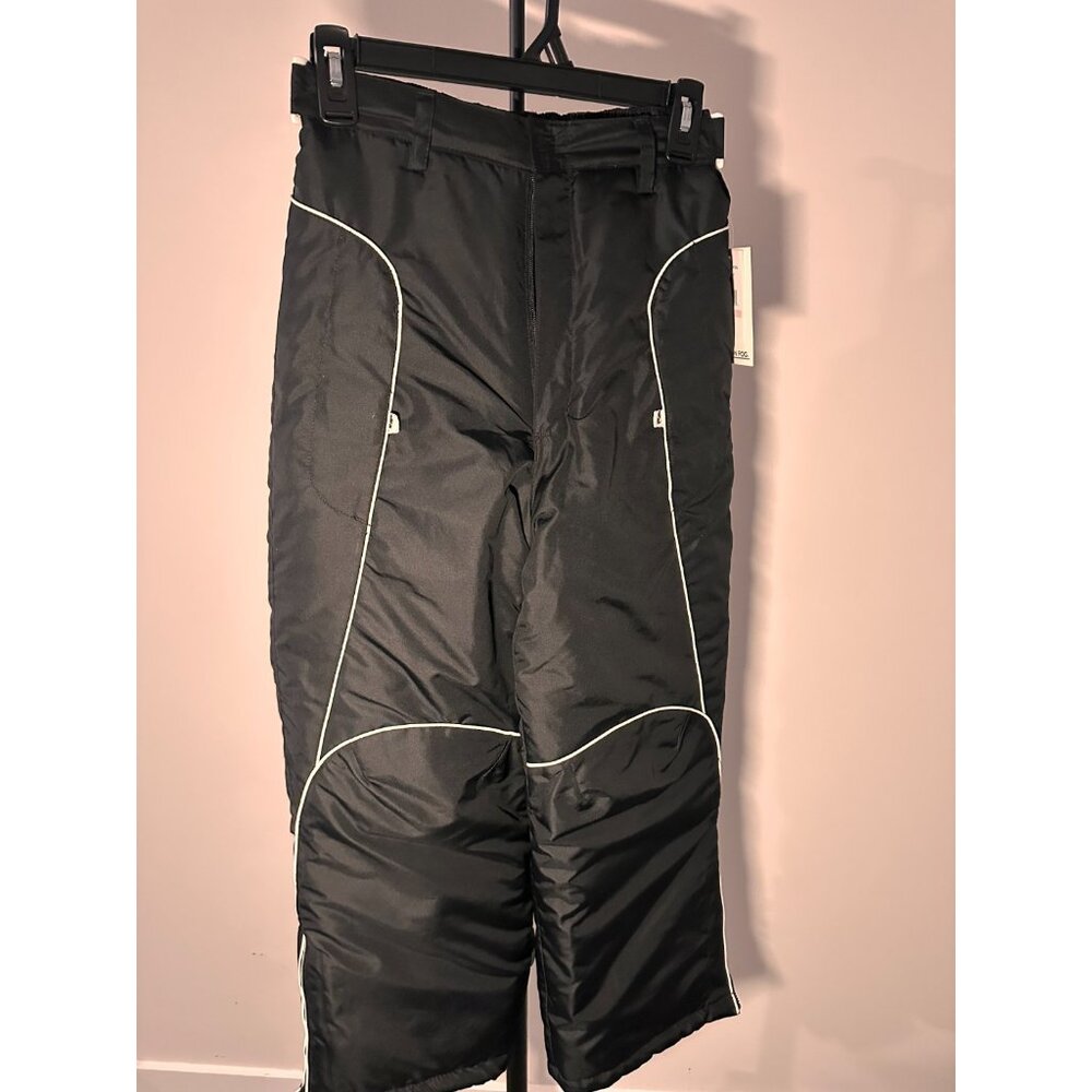 NWT‎ London Fog SKi Snow Pants Boy/Girl Youth M (10-12) Black Adj Waist & Leg